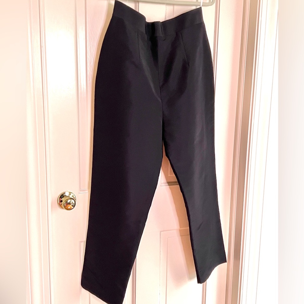 NEW/NWT Alexia Maria Silk Faille Cigarette Pants - Black - 14 - New With Tags - Picture 5 of 8